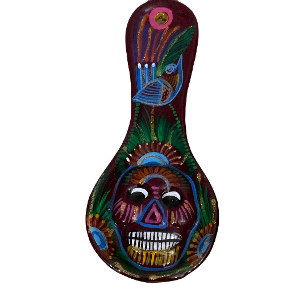 Ceramic Day Of The Dead Spoon Holder